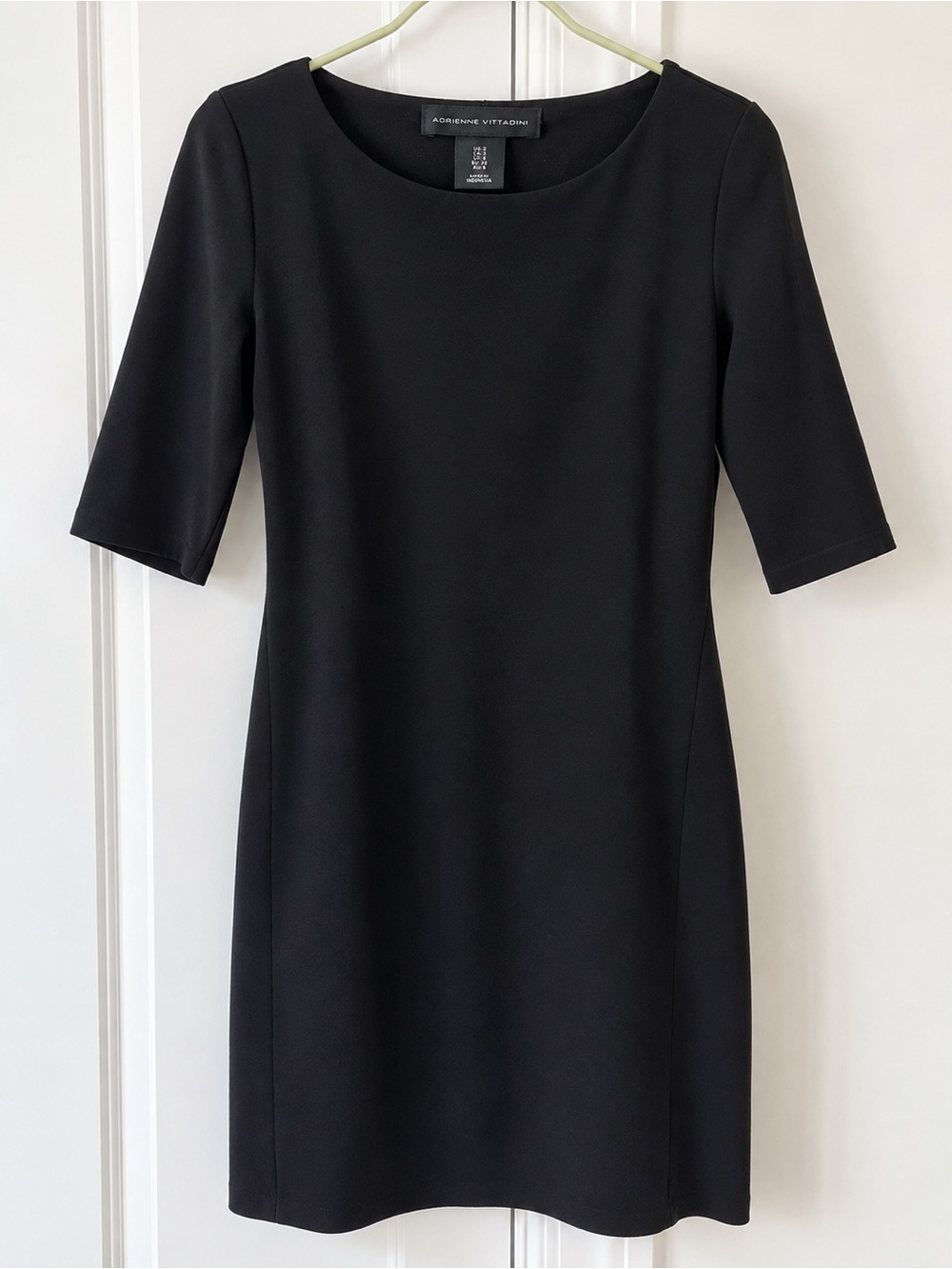 Adrienne Vittadini Black Short Sleeve Sheath Dress